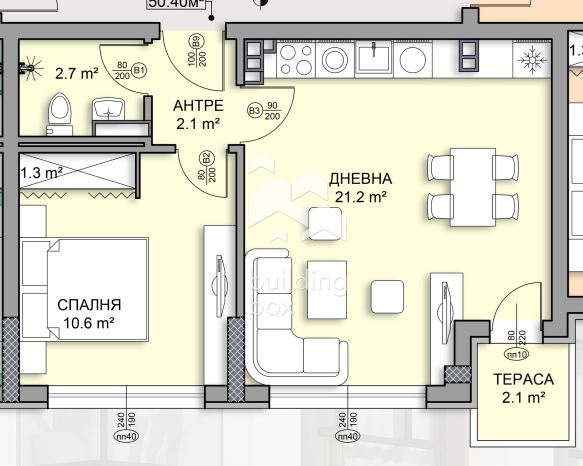 Двустаен в Дървеница - 0