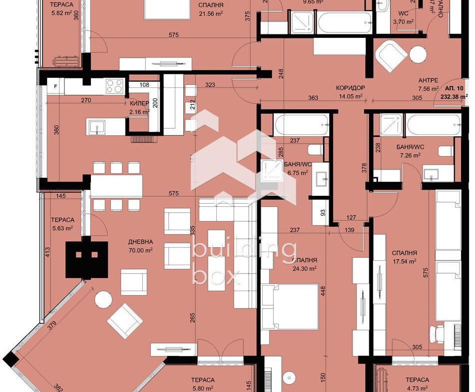 Четиристаен апартамент със 70 кв.м. дневна в затворен комплекс в парк с морска панорама - 0