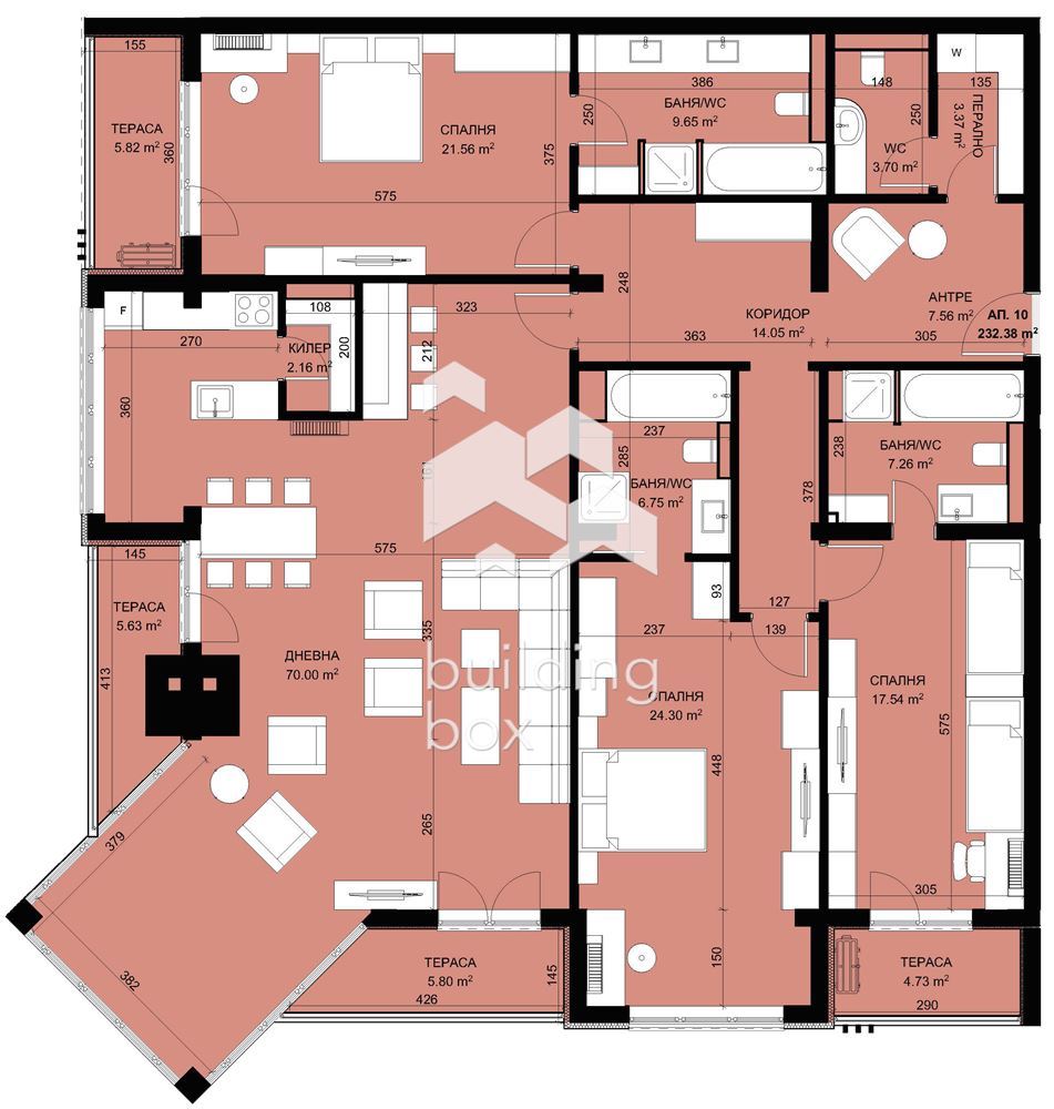 Четиристаен апартамент със 70 кв.м. дневна в затворен комплекс в парк с морска панорама - 0