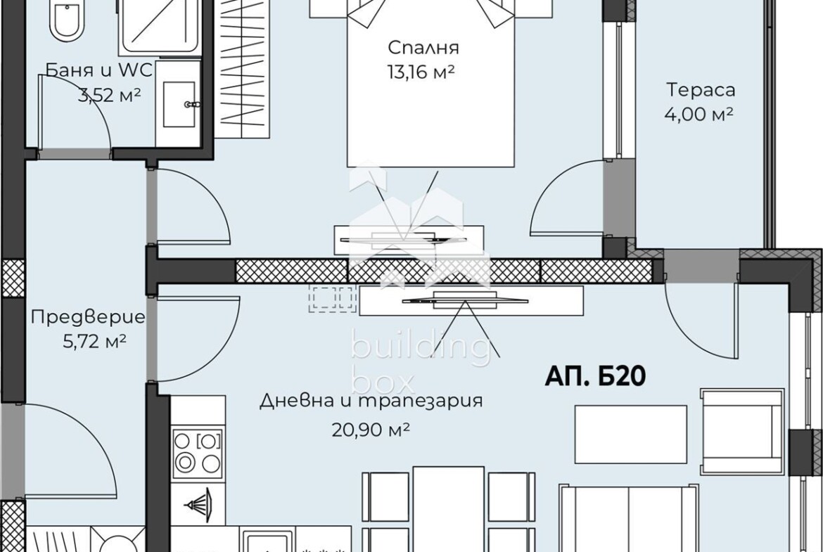 Двустаен апартамент - кв. Христо Смирненски - 0