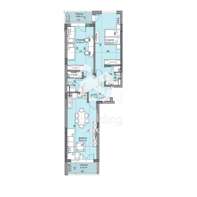 Тристаен апартамент в нов и луксозен комплекс - кв. Гагарин. - 0