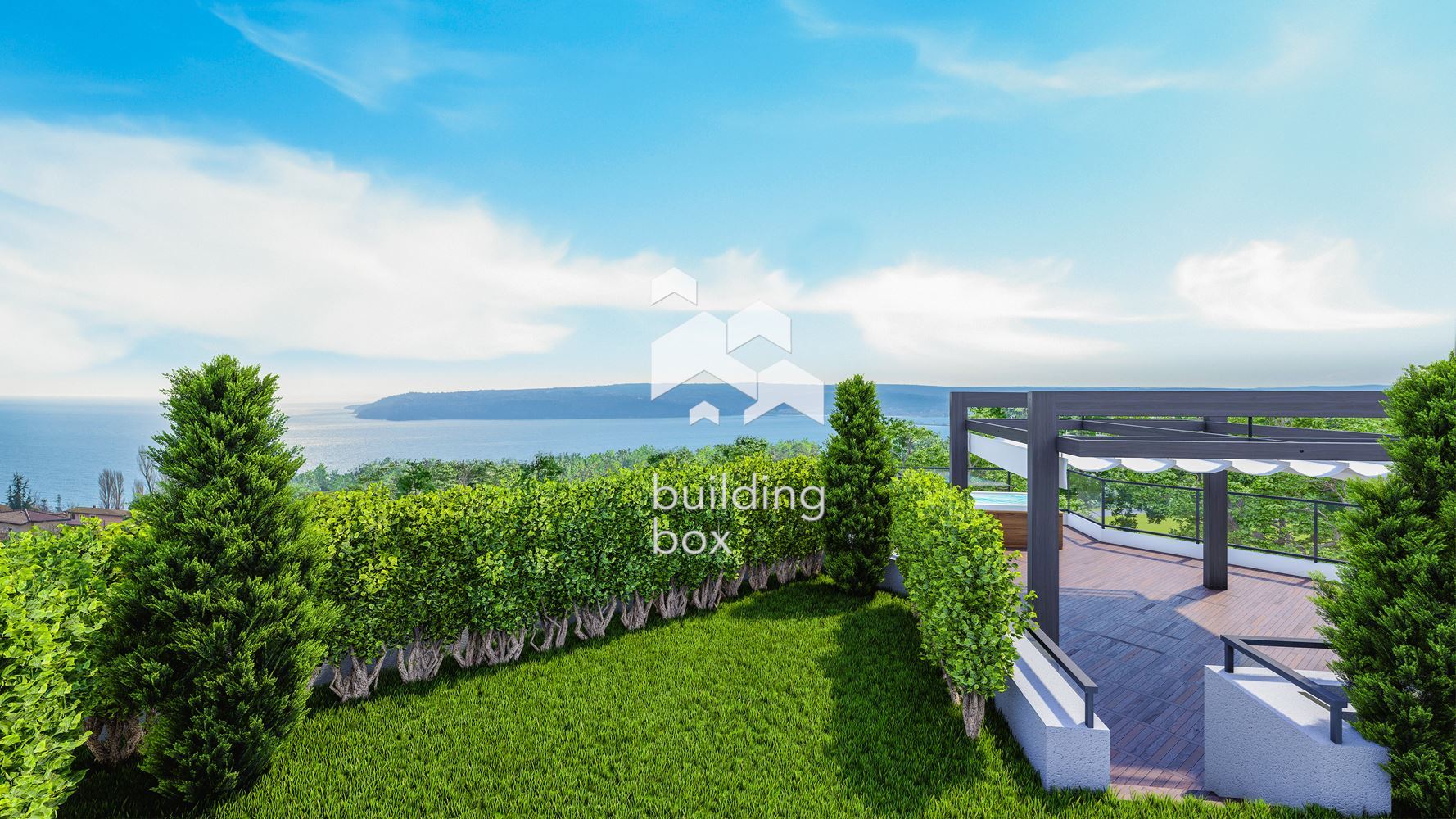 Тристаен апартамент в затворен комплекс в парк с морска панорама - 0