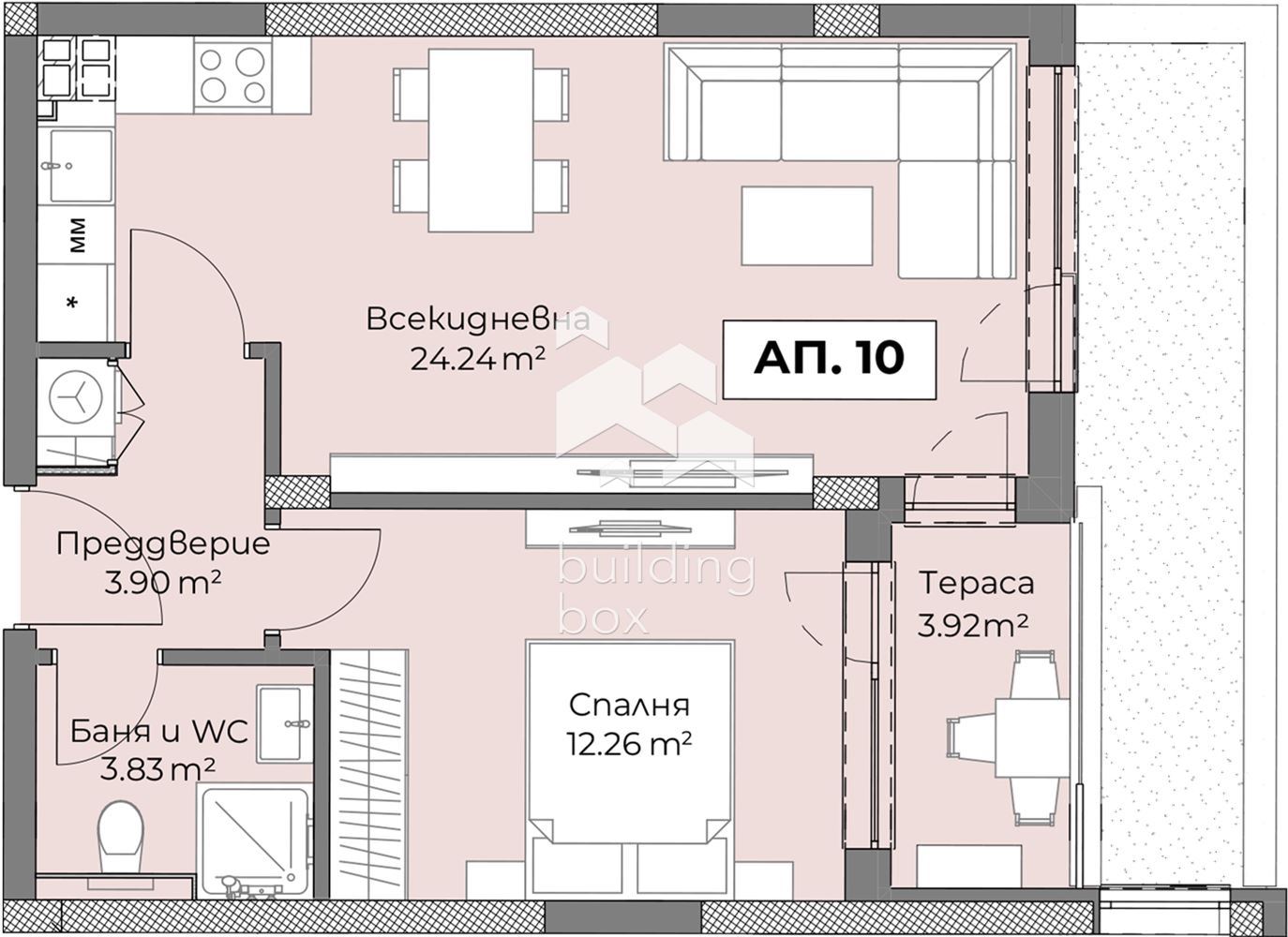 Апартамент с една спланя - кв. Христо Смирненски - 0