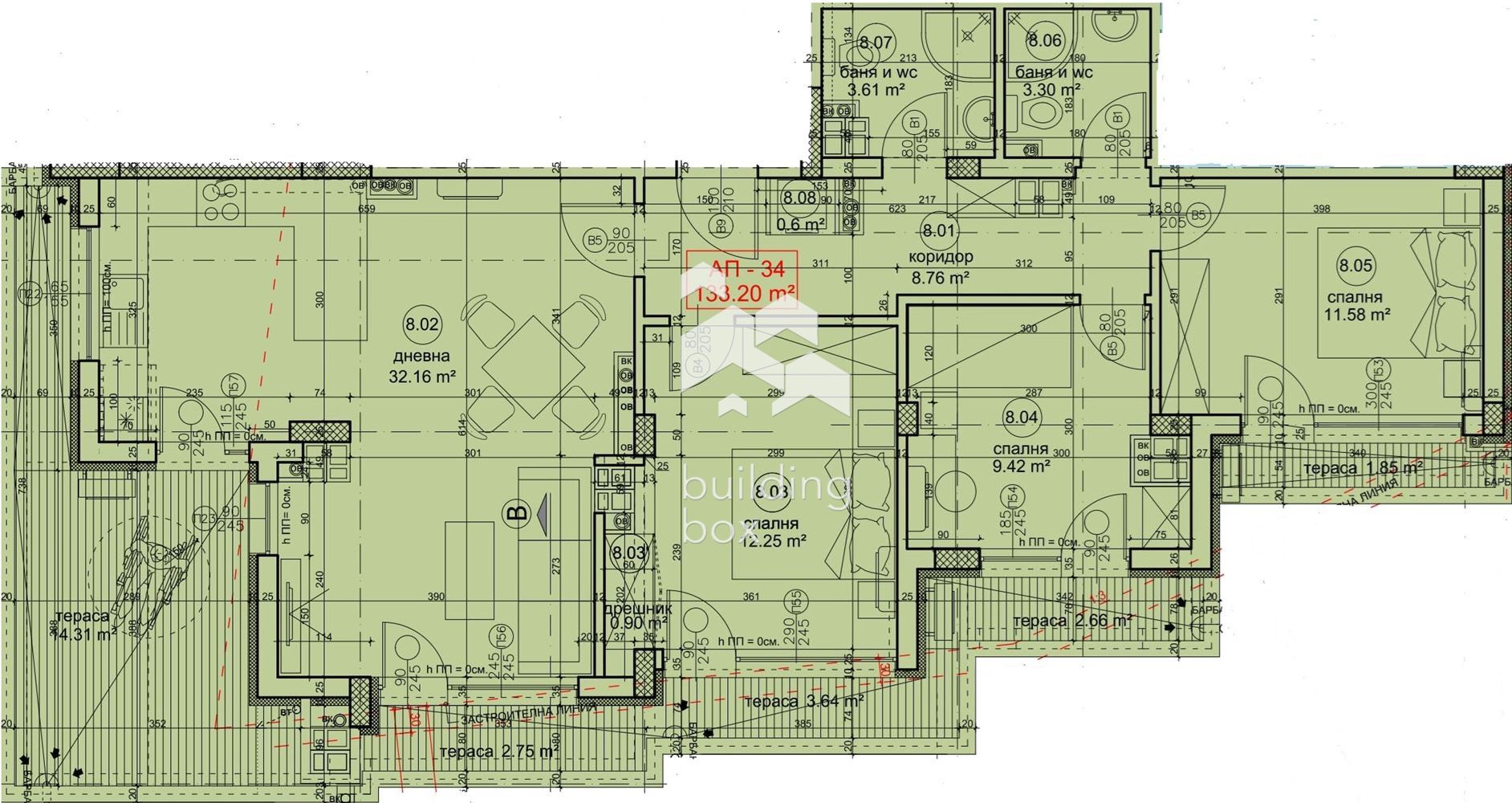 Четиристаен апартамент в новострояща се жилищна сграда - 0