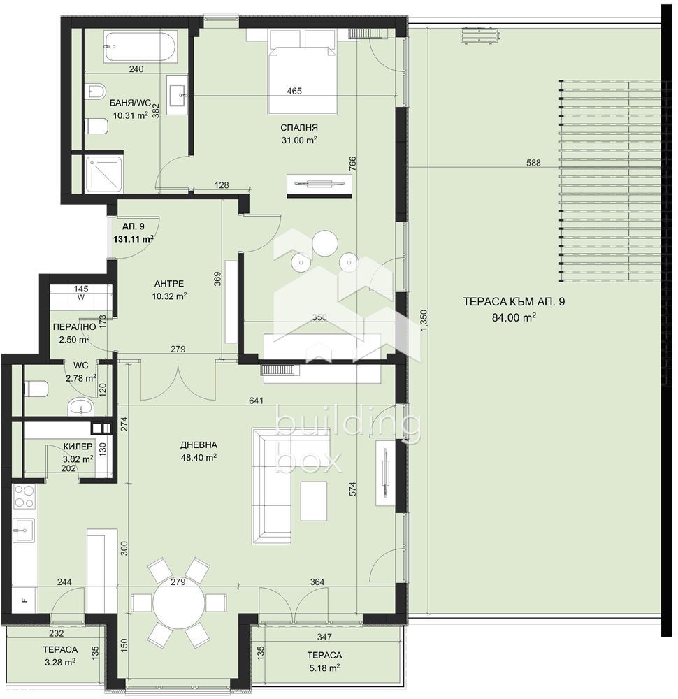 Двустаен апартамент с лаундж тераса в затворен комплекс в парк с морска панорама - 0