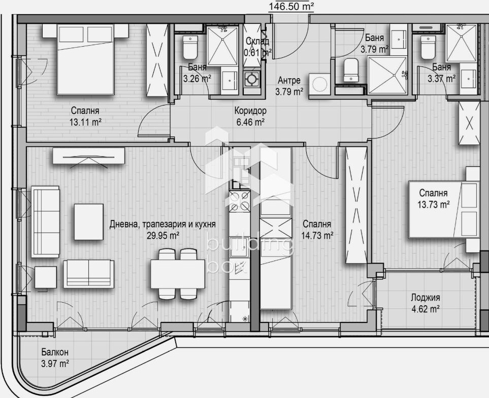 Четиристаен апартамент срещу Ловен парк в кв. Витоша - 0