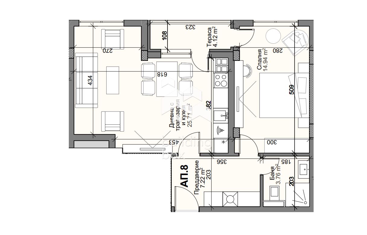 Обзаведен двустаен апартамент - кв. Кършияка - 0