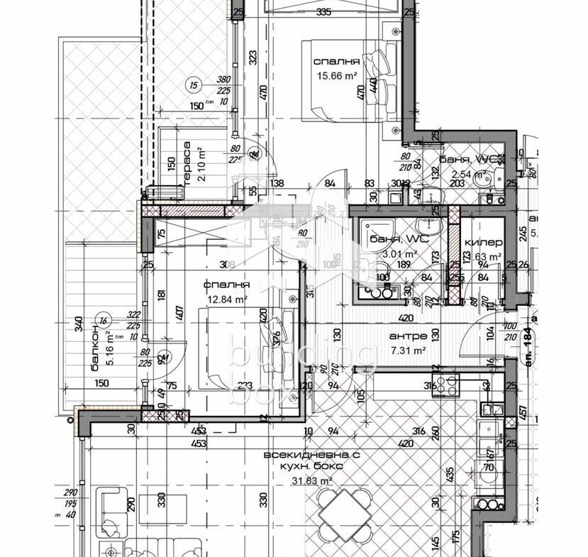 ТРИСТАЕН апартамент на метри от Делта планет мол - 0