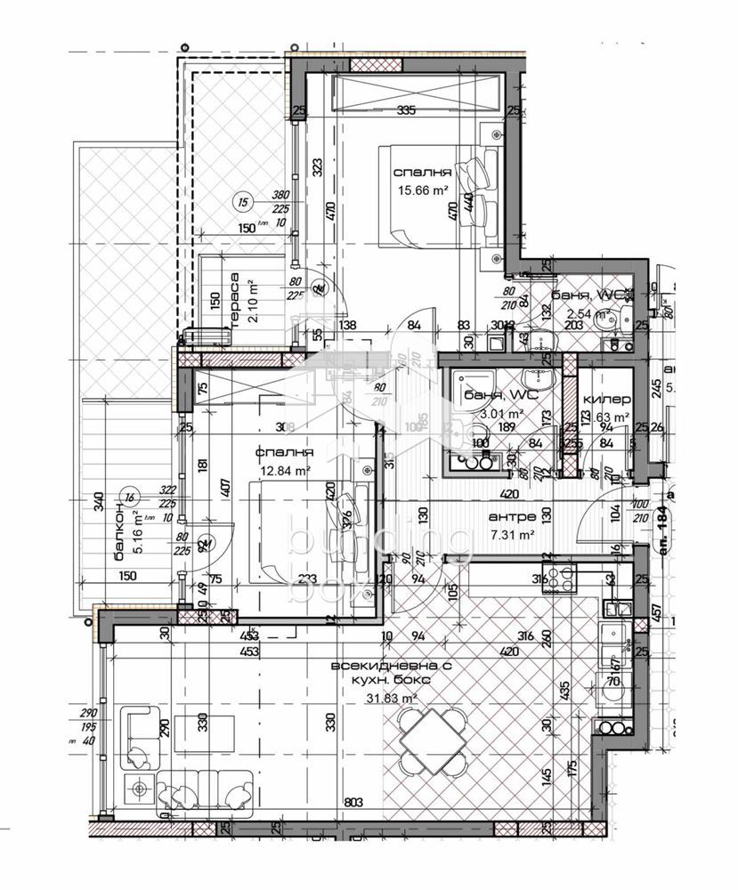 ТРИСТАЕН апартамент на метри от Делта планет мол - 0