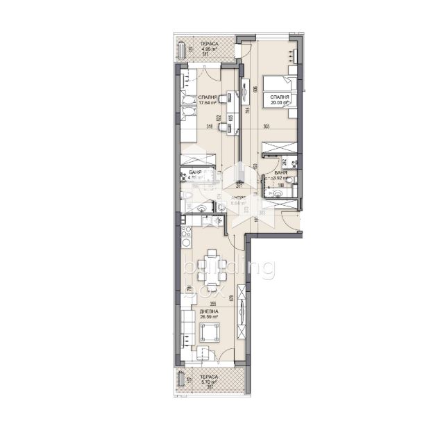 Тристаен апартамент в нов и луксозен комплекс - кв. Гагарин. - 0