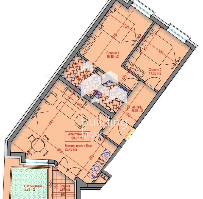 Тристаен апартамент в Център - 0