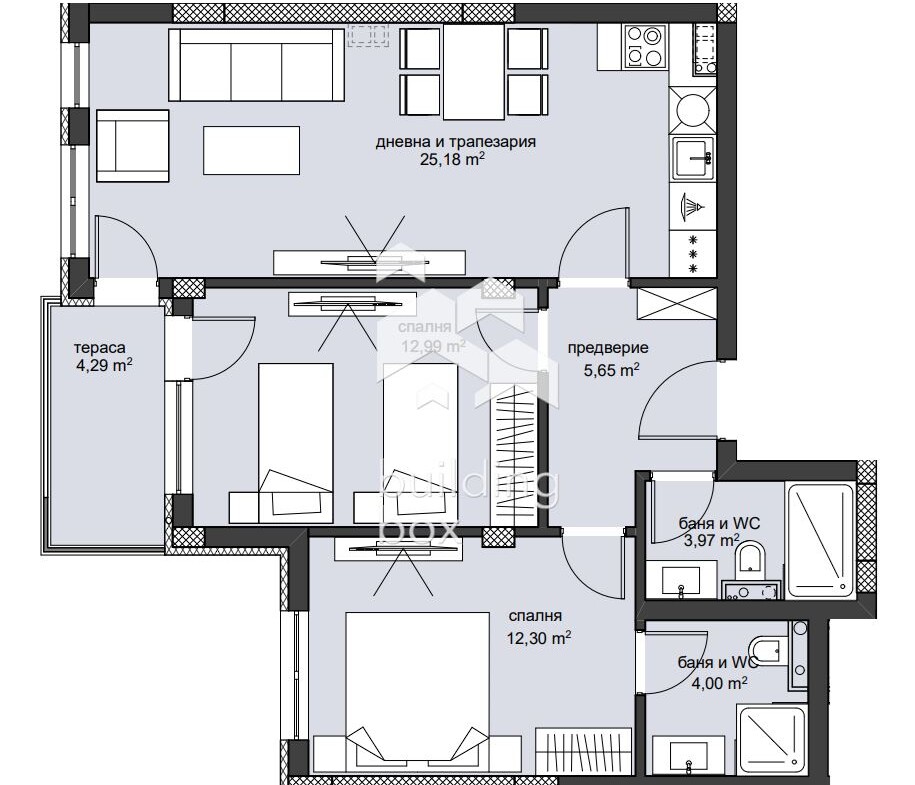 Тристаен апартамент - кв. Христо Смирненски - 0