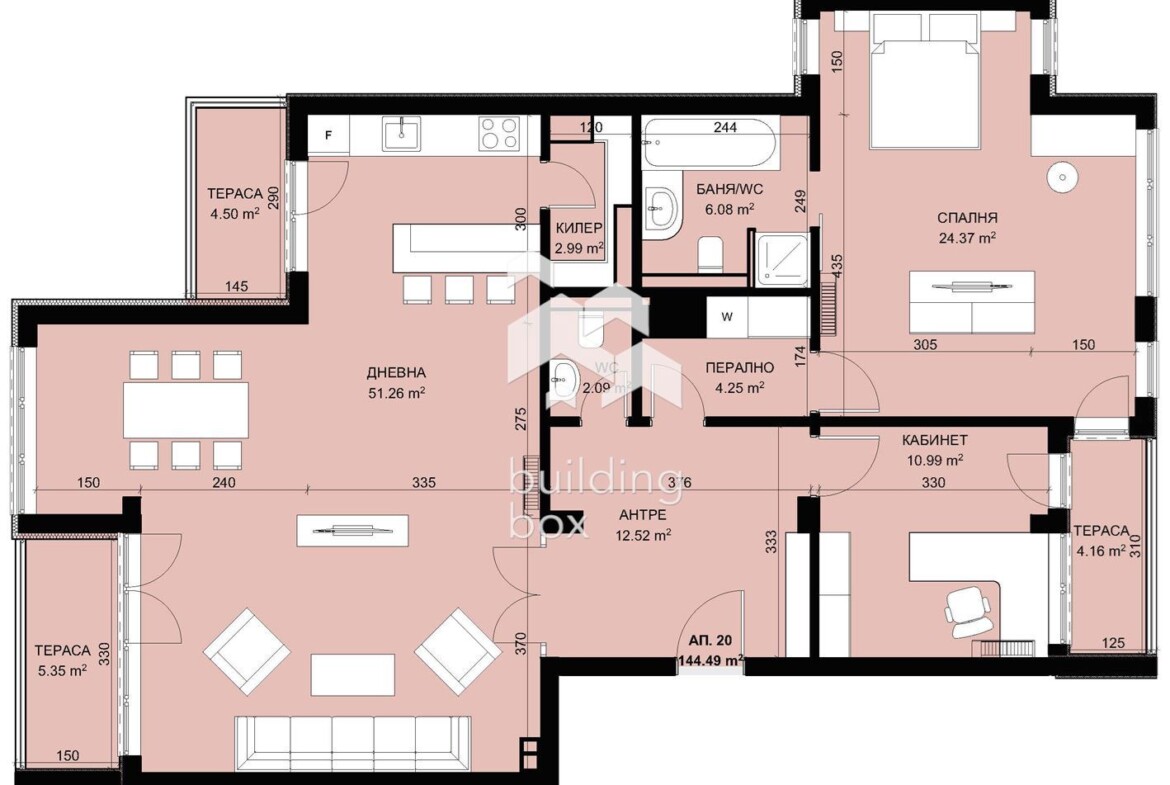 Тристаен апартамент в затворен комплекс в парк с морска панорама - 0