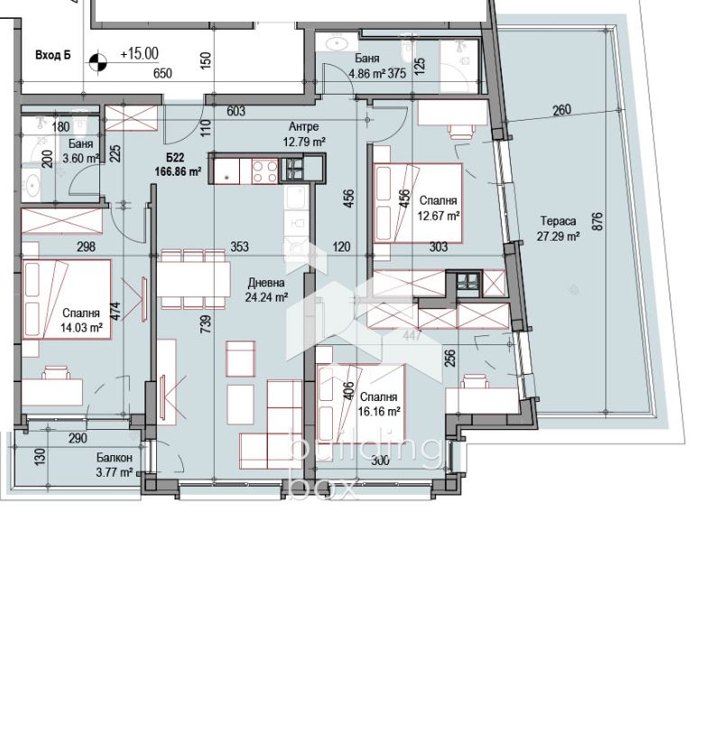 Четиристаен апартамент в ж.к. Оборище - 0