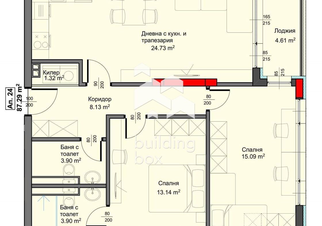 Тристаен апартамент в новострояща се сграда - 0