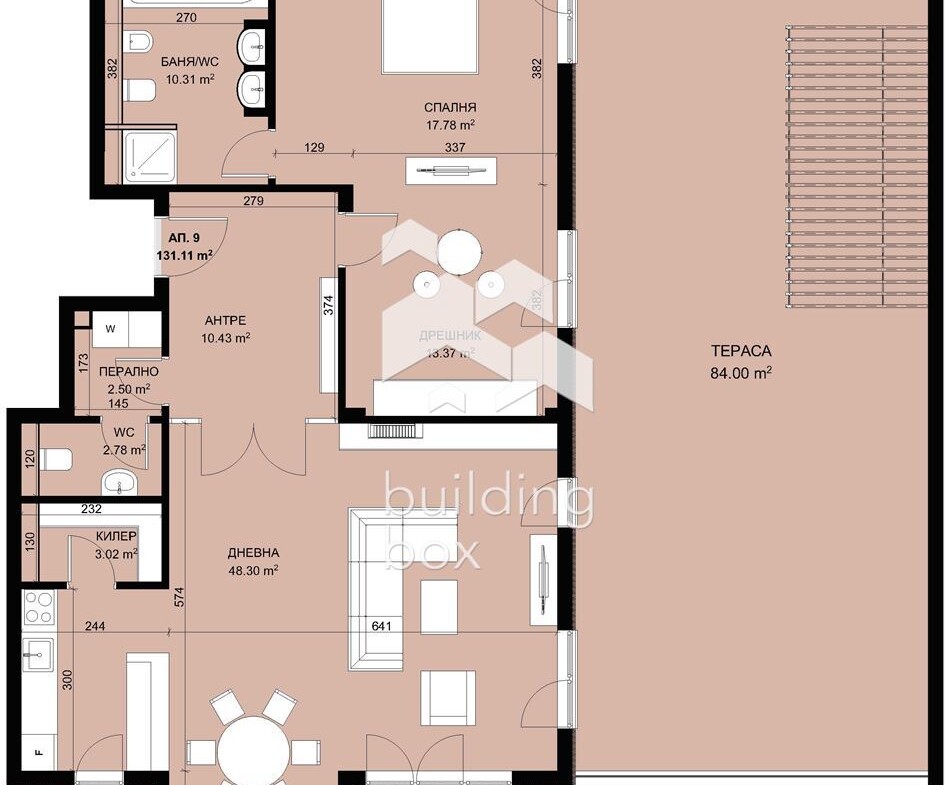 Двустаен апартамент с лаундж тераса в затворен комплекс в парк с морска панорама - 0