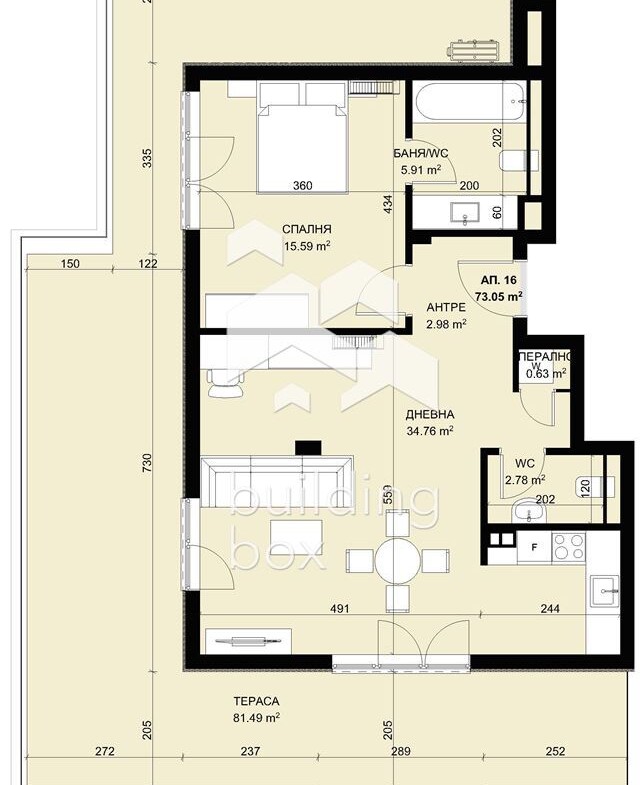Двустаен апартамент в затворен комплекс в парк с морска панорама - 0