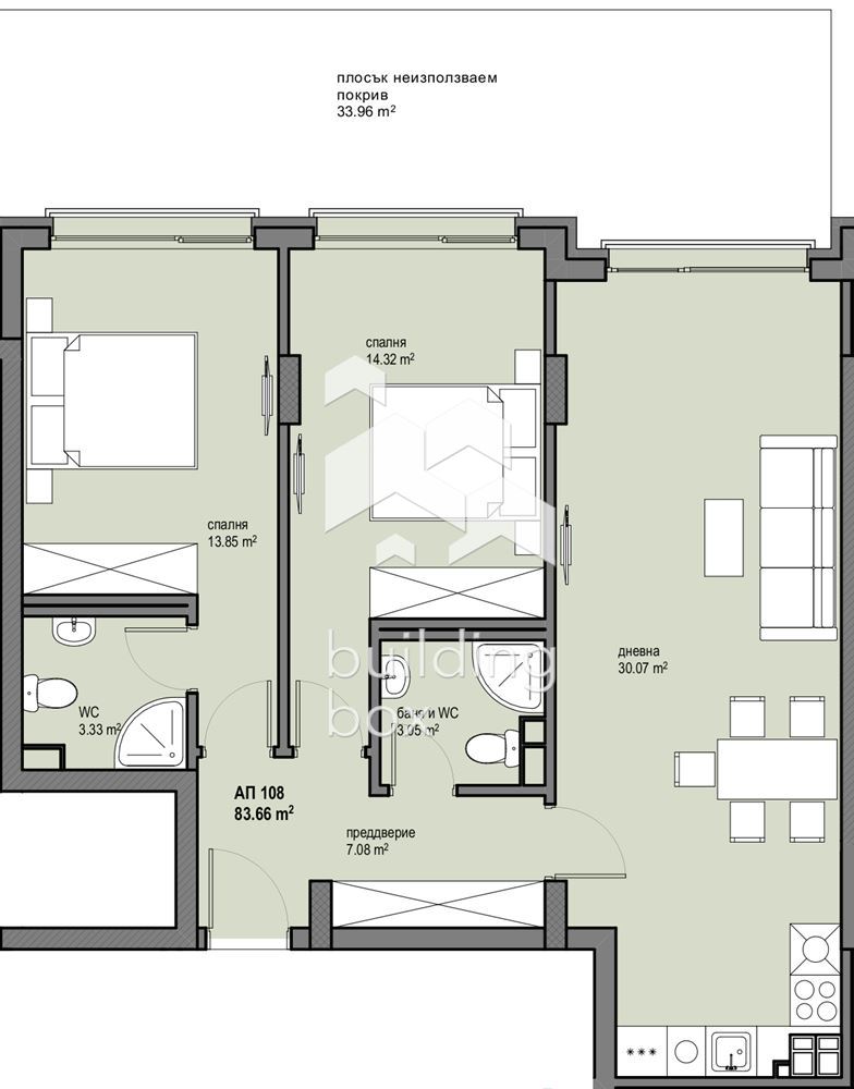 Тристаен апартамент в новострояща се сграда близо до бъдеща метростанция в квартал Левски Г - 0