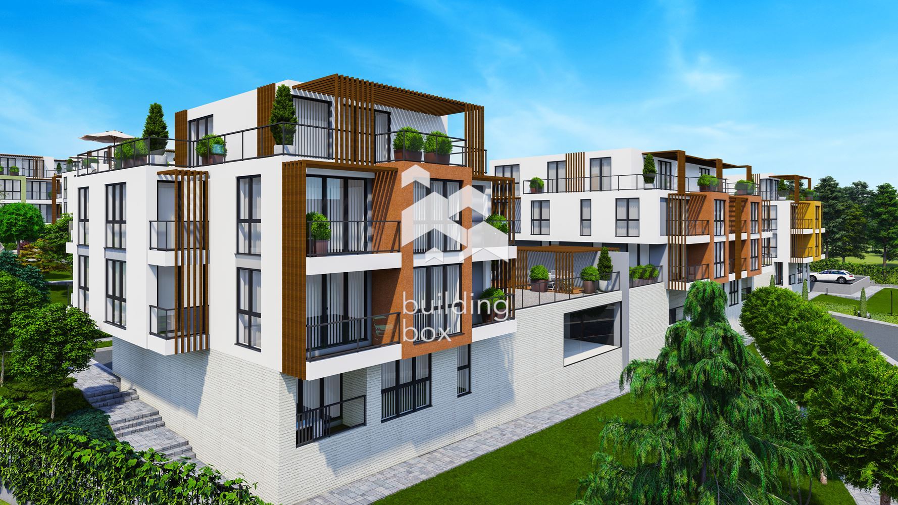 Тристаен апартамент в затворен комплекс в парк с морска панорама - 0