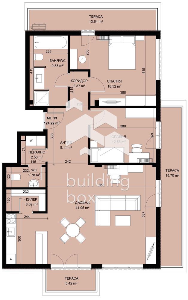 Тристаен апартамент в затворен комплекс в парк с морска панорама - 0