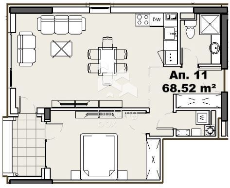 Двустаен апартамент в ж.к. Княжево - 0