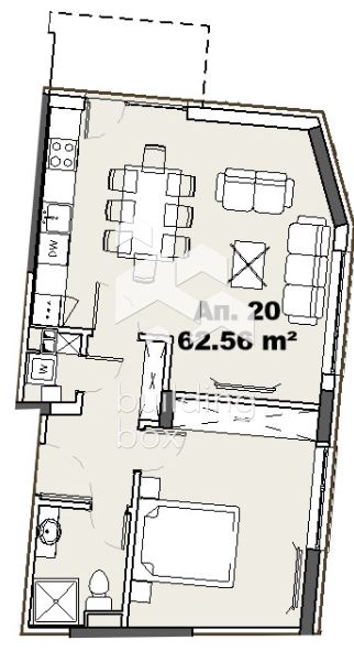 Двустаен апартамент в ж.к. Гърдова Глава - 0