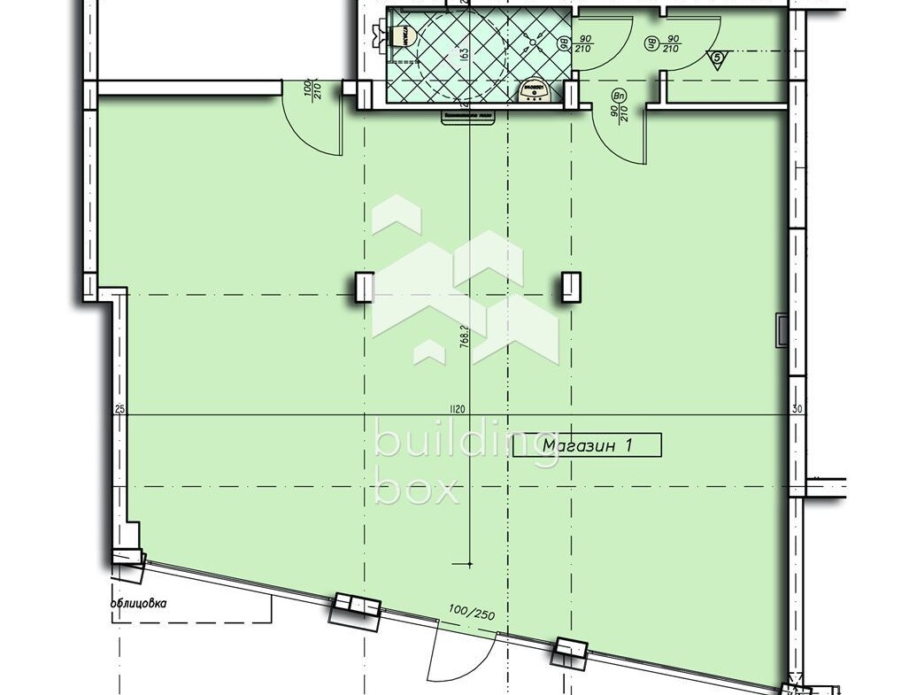 Продава просторен магазин или офис в Стрелбище - 0