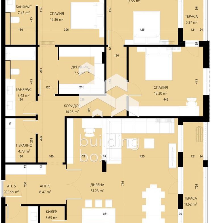 Четиристаен апартамент в затворен комплекс в парк с морска панорама - 0