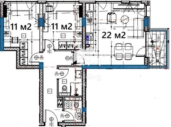 Тристаен апартамент в новострояща се сграда - 0
