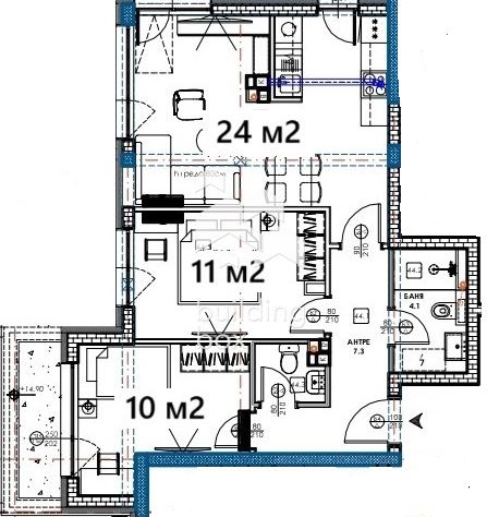 Тристаен апартамент в новострояща се сграда - 0