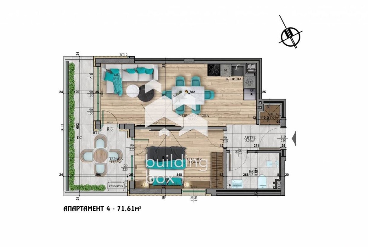 Двустаен апартамент в кв. Витоша - 0