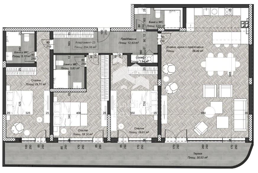 4-стаен апартамент в Центъра - 0