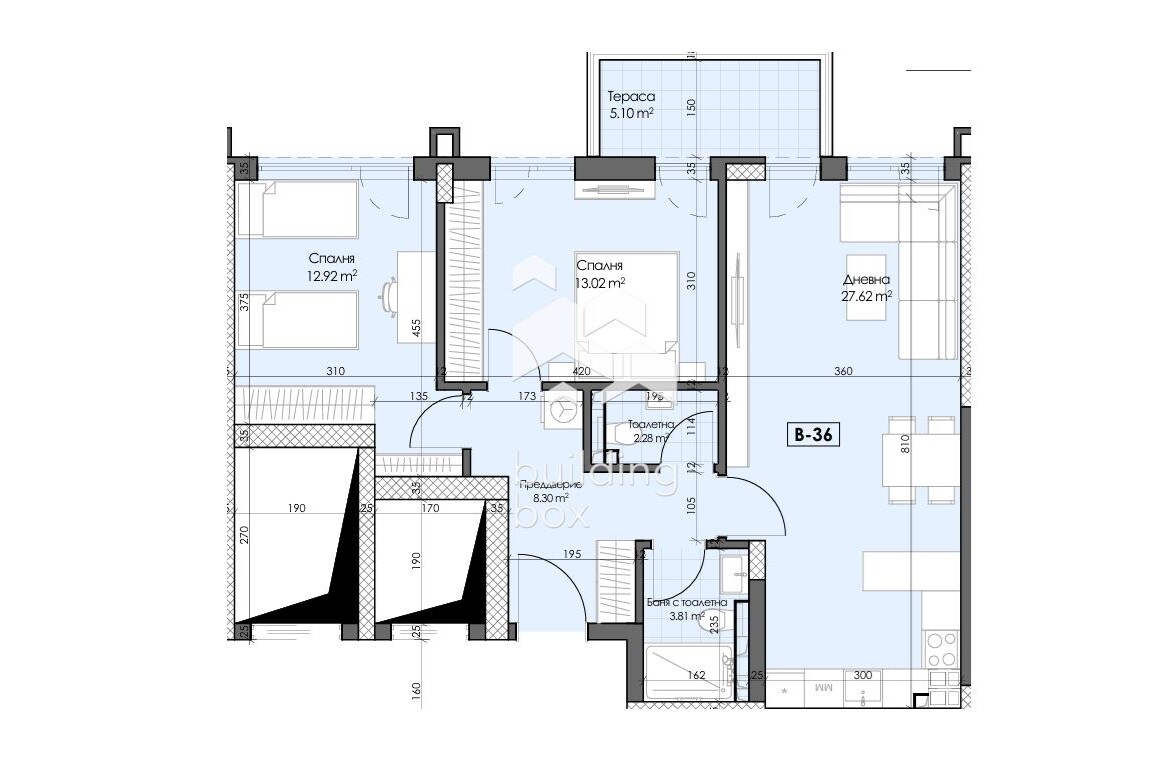Тристаен апартамент в кв.Гагарин - 0
