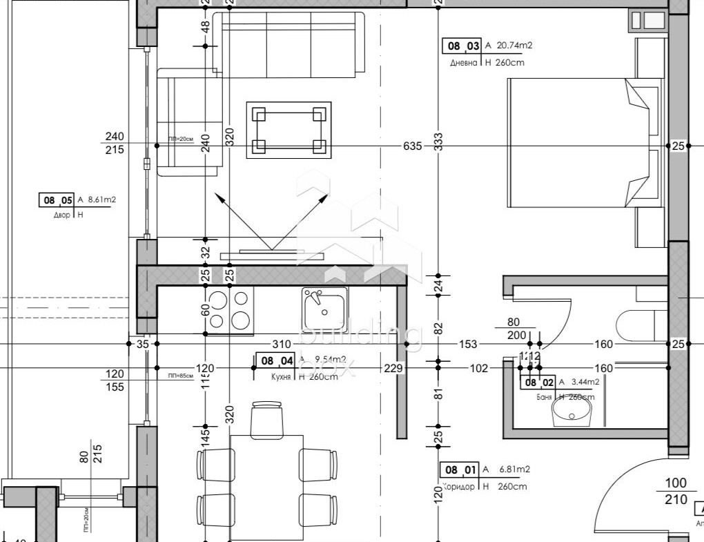 Едностаен апартамент - кв. "Кършияка" - 0