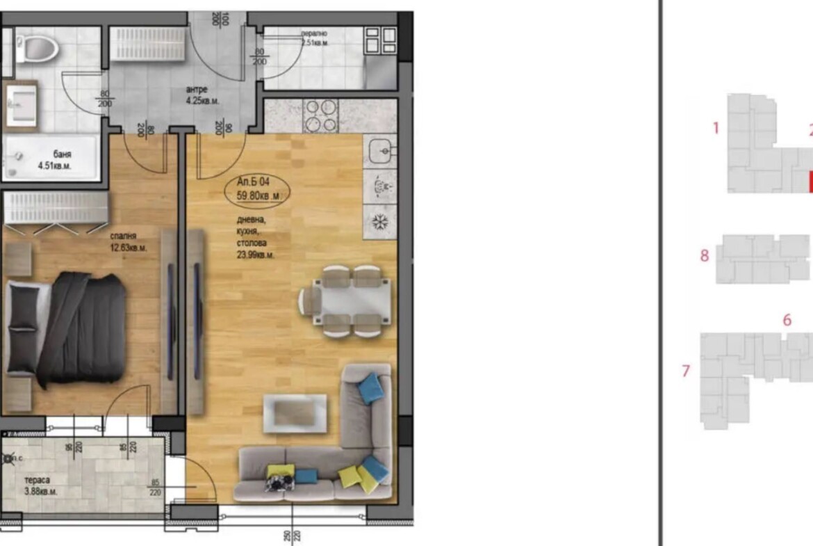 Двустаен апартамент - кв. "Остромила" - 0