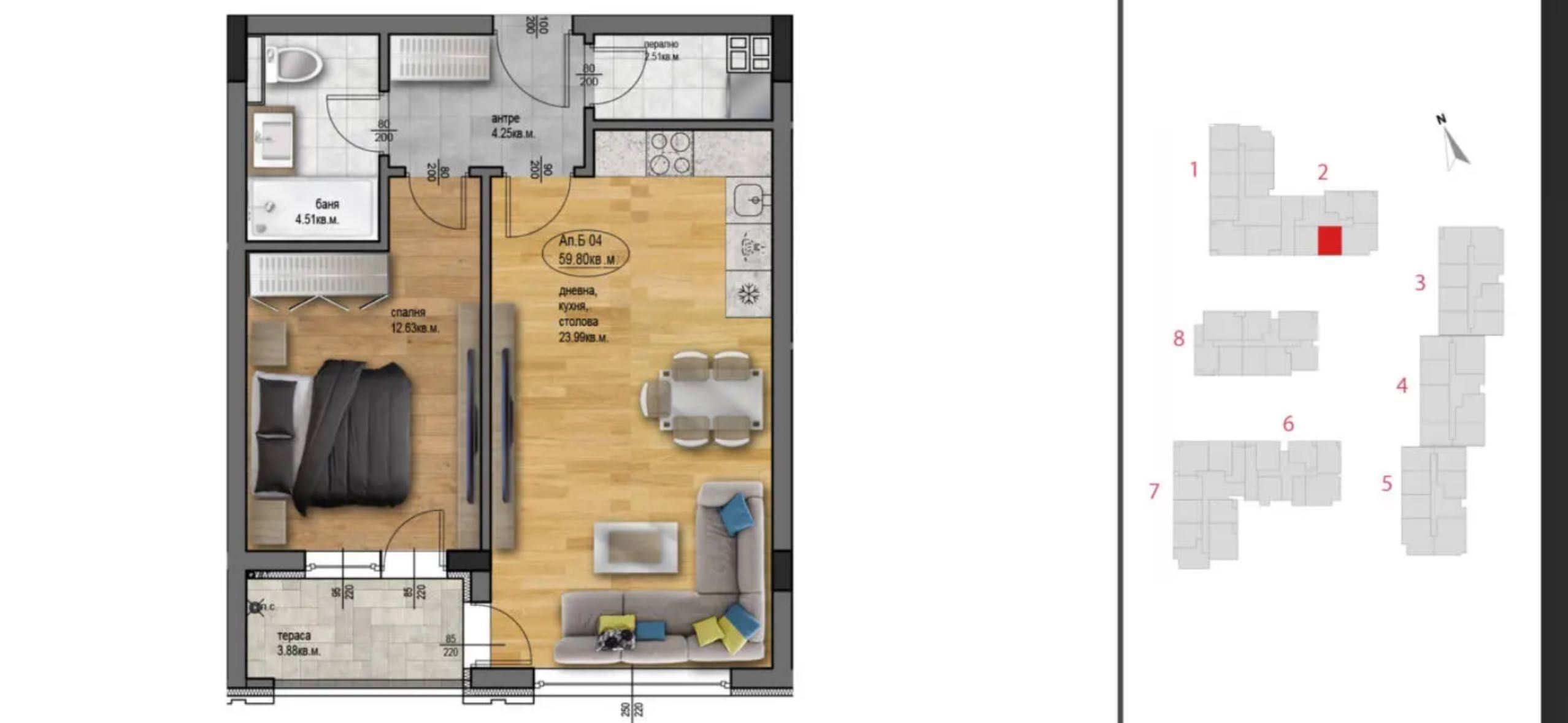 Двустаен апартамент - кв. "Остромила" - 0