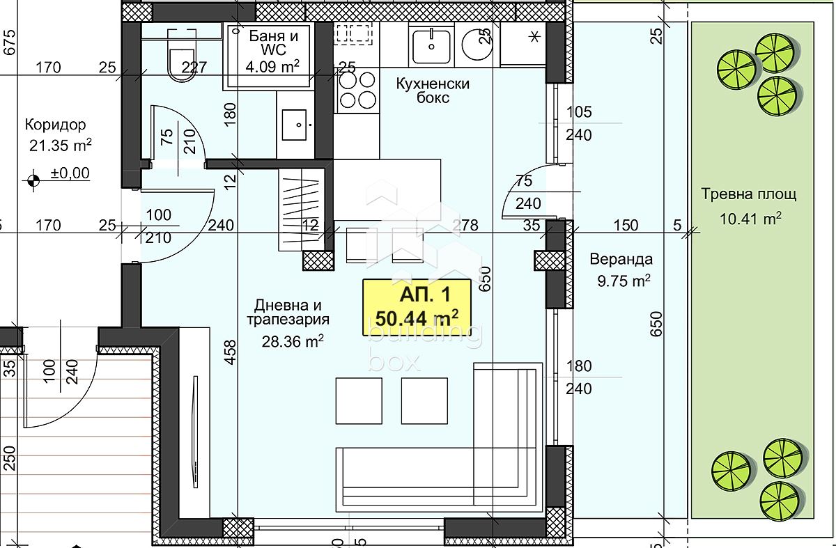 Едностаен обзаведен апартамент - кв. "Христо Смирненски" - 0