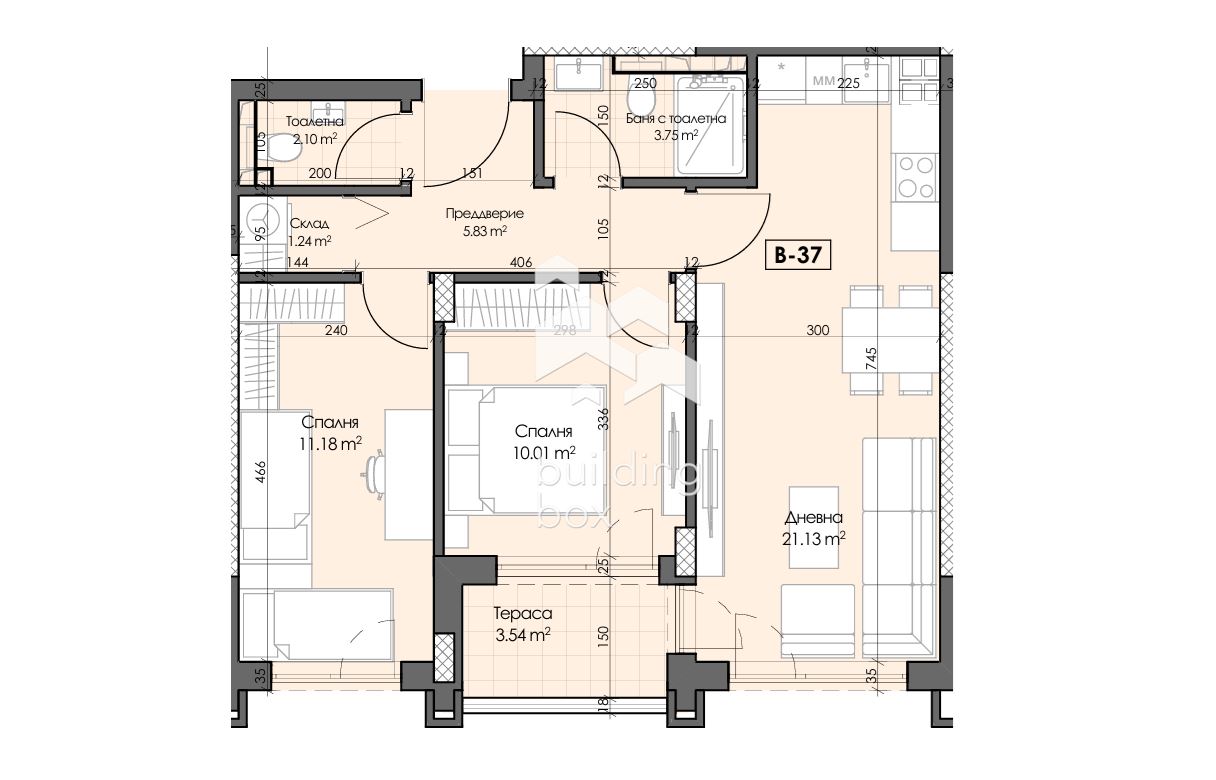 Тристаен апартамент - кв. Гагарин - 0