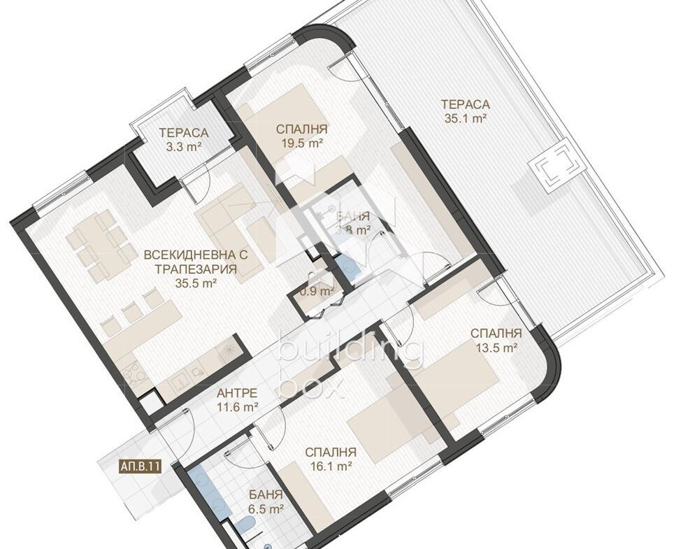 Четиристаен апартамент в близост до "Пеещите фонтани". - 0