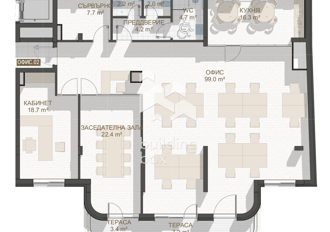 Голям офис - 255 кв.м до "Пеещите фонтани" - 0