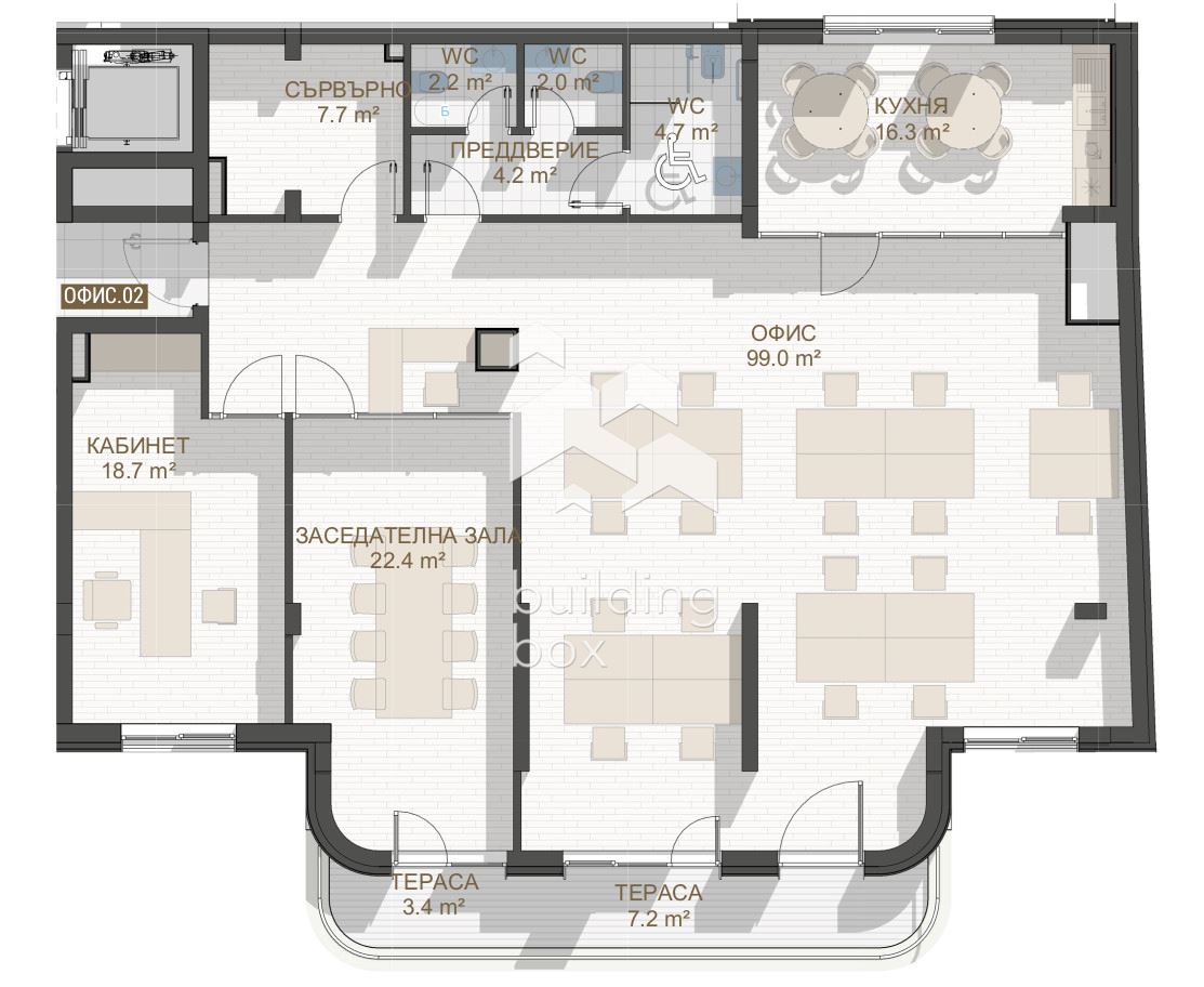 Голям офис - 255 кв.м до "Пеещите фонтани" - 0