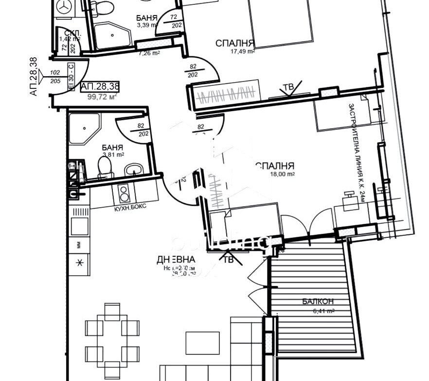 Тристаен апартамент в нова модерна сграда – Централна София - 0