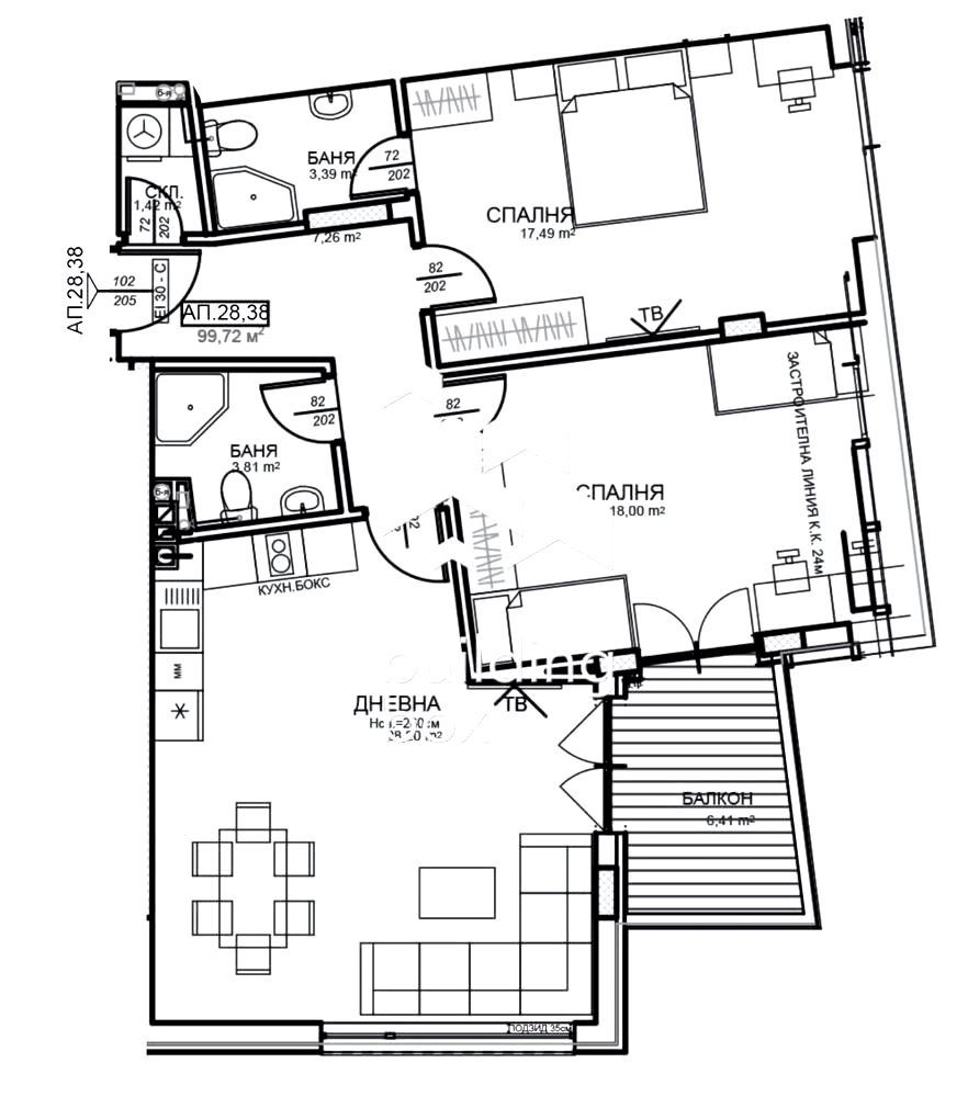 Тристаен апартамент в нова модерна сграда – Централна София - 0