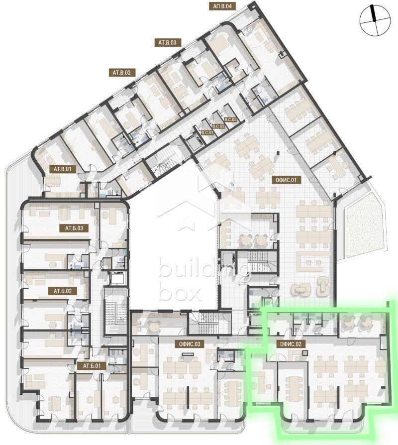 Голям офис - 255 кв.м до "Пеещите фонтани" - 0