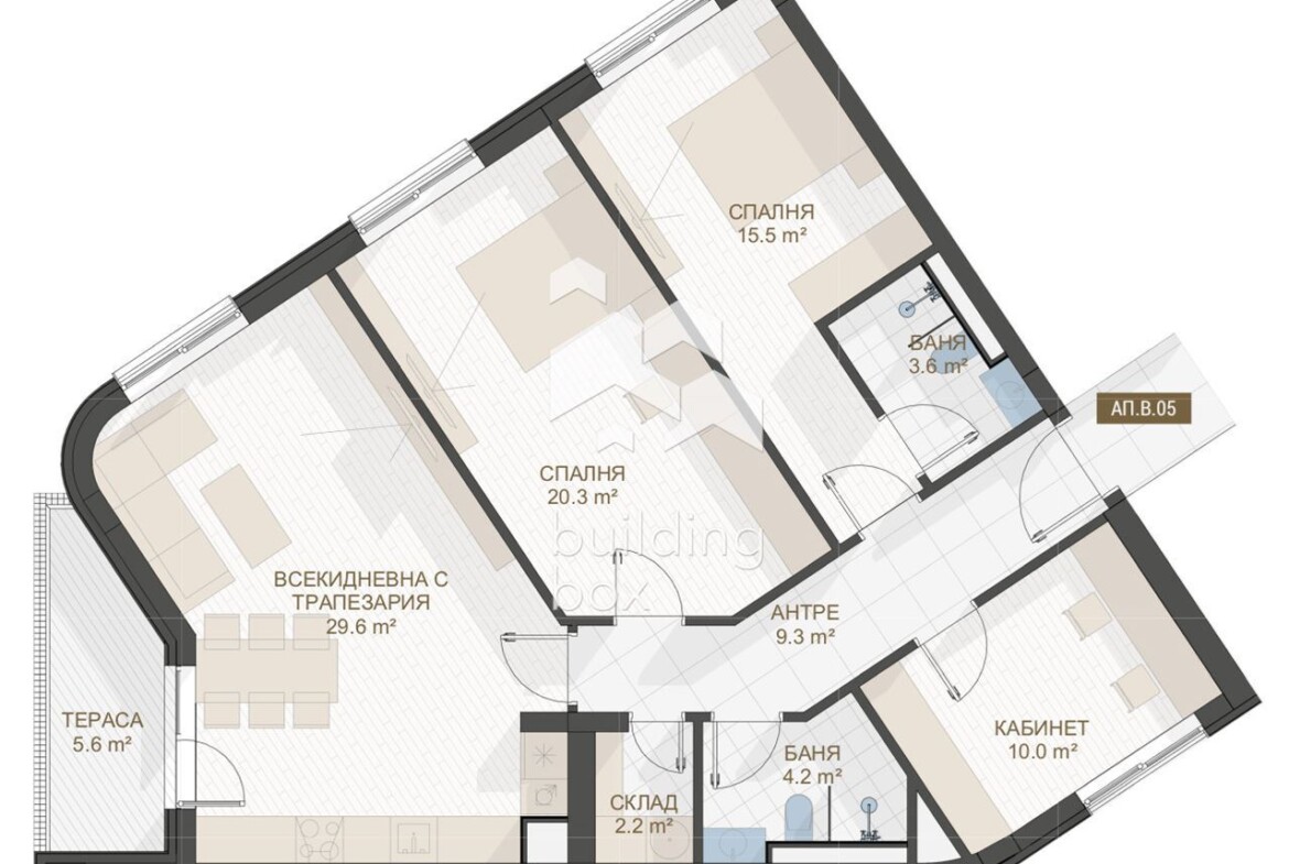 Четиристаен апартамент до "Пеещите фонтани" - 0