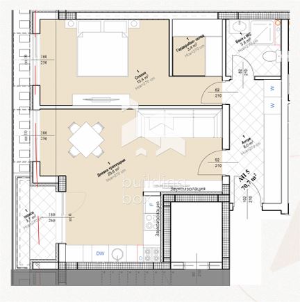 Двустаен апартамент в луксозна сграда - 0