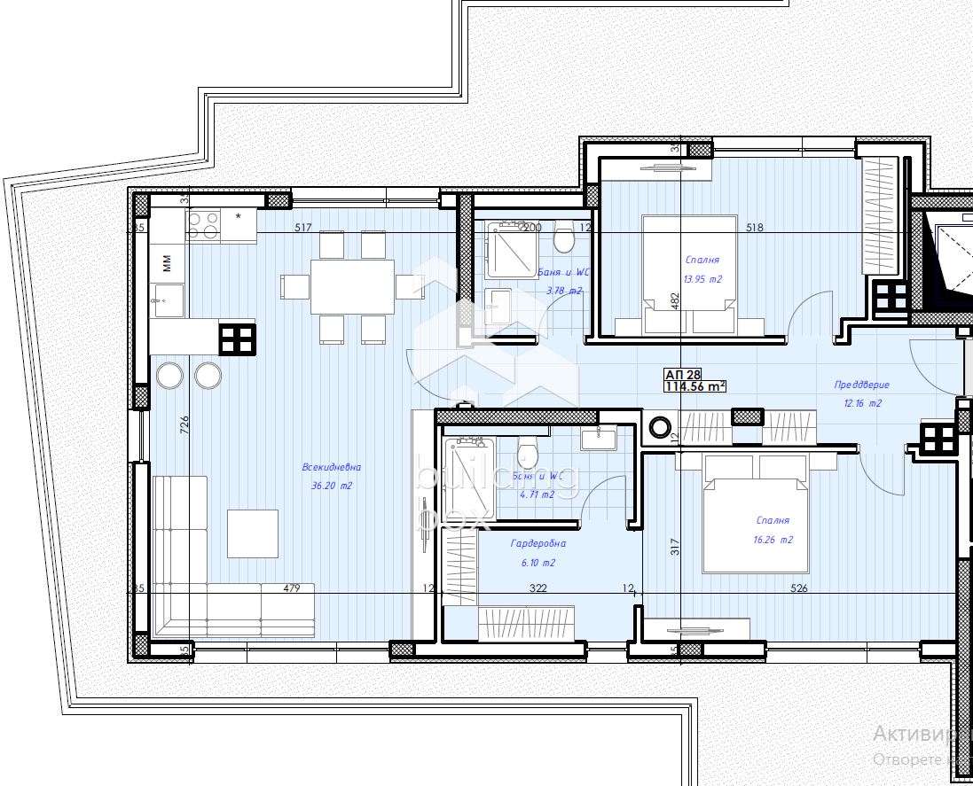 Тристаен апартамент пред АКТ16 - до "ПУ" нова сграда - 0