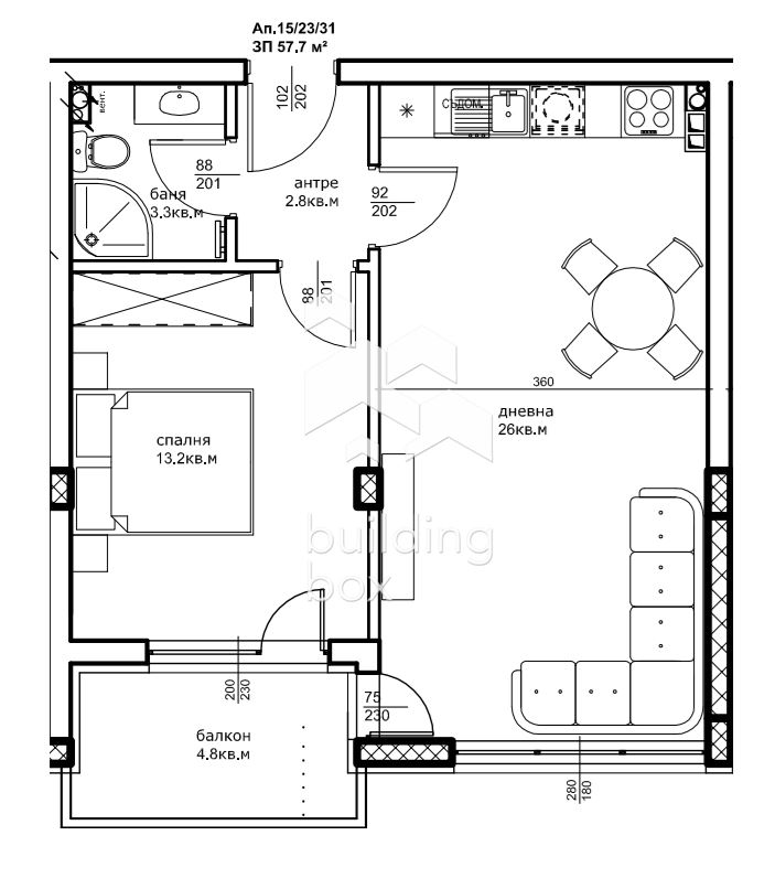Двустаен апартамент пред АКТ 14 - кв. "Остромила" - 0