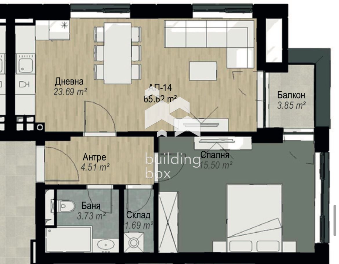 Двустаен апартамент в ж.к. Витоша - 0