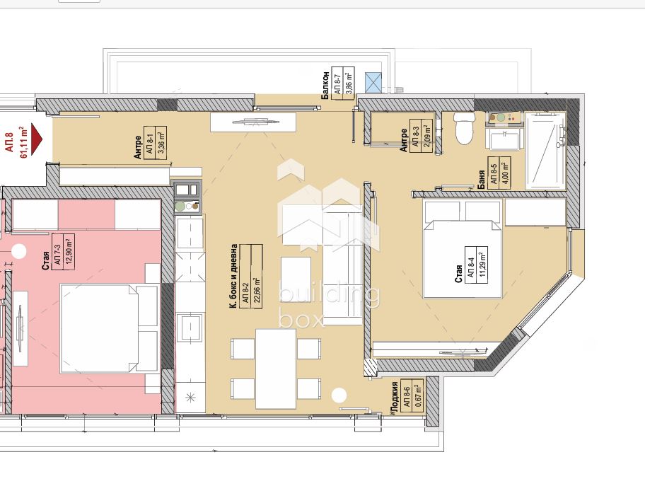 Продава двустаен апартамент - 0